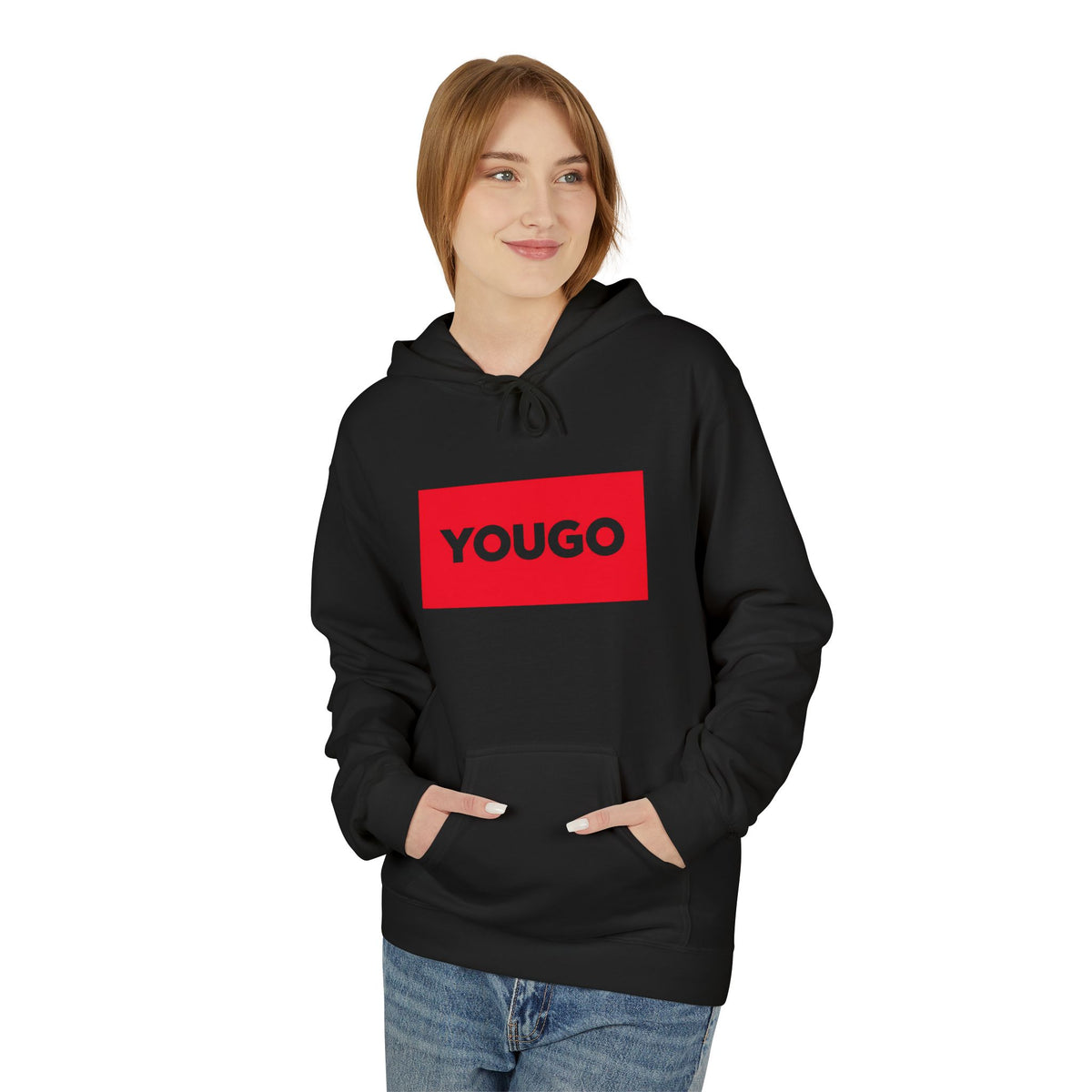 YOU GO Red Logo Hoodie — Bold Graphic Streetwear Pullover
