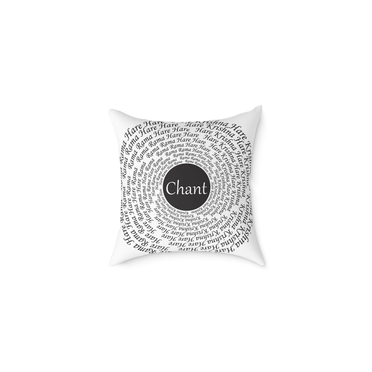 Hare Krishna chant Meditation Square Pillow — Spiritual Mantra Decorative Cushion