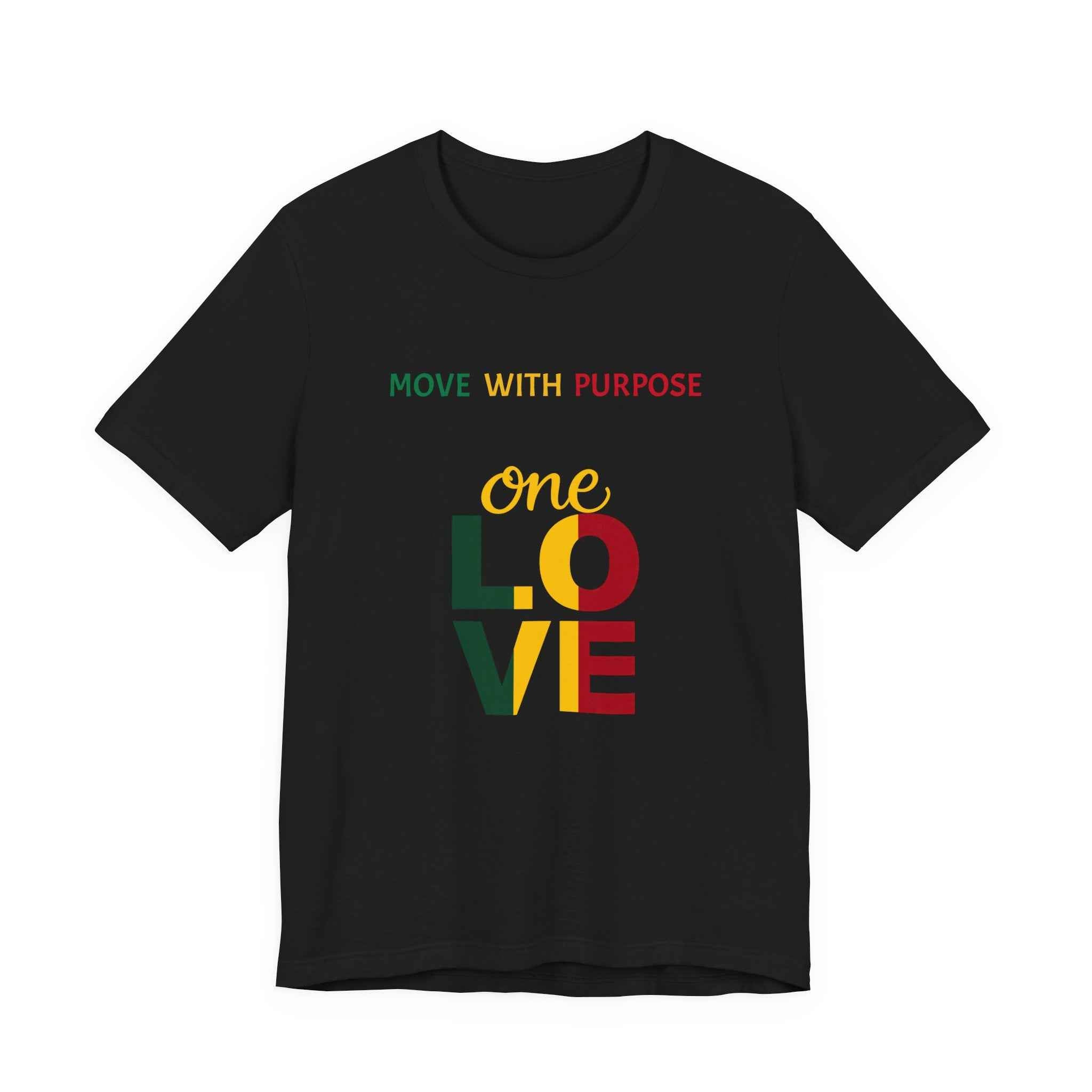 One Love Reggae T-Shirt Move With Purpose Inspirational T-Shirt