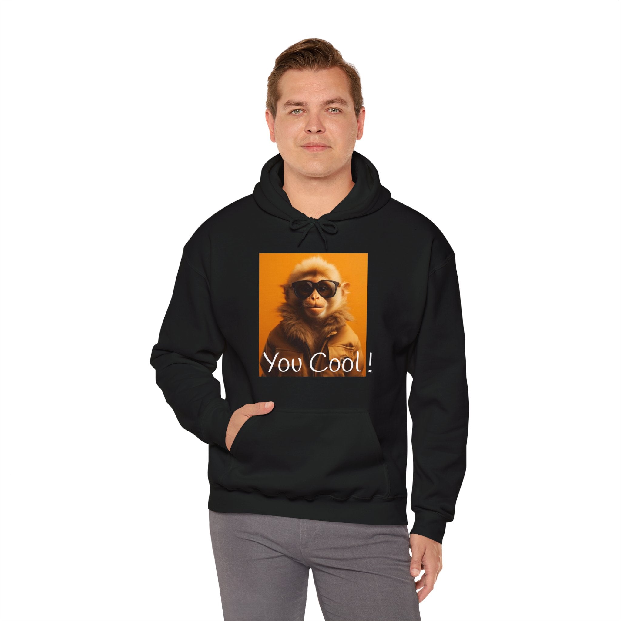 You Cool, Hoodie, White, Black, Cotton, Monkey, Sun Glasses, Funny, Motivation, Inspiration, Gift