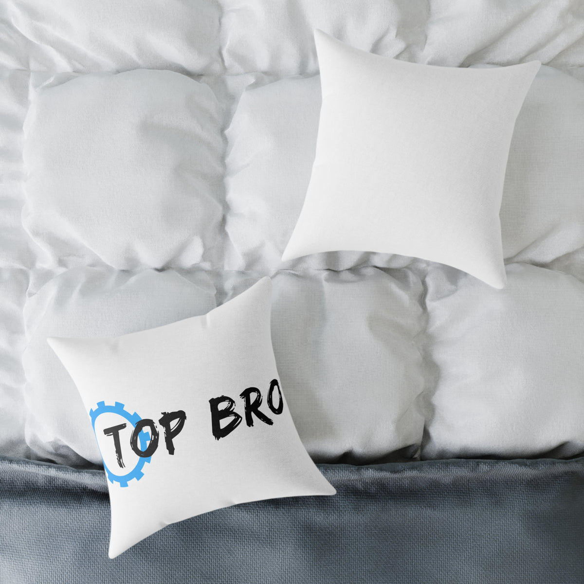 Top Bro Pillow - Square Poly Canvas Decorative Throw Cushion