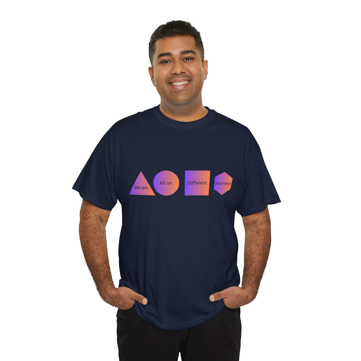 Geometric Design Unisex Heavy Cotton Tee - Perfect for Casual Wear, Graphic Tee, Trendy Shirt, Art Lover Gift, Everyday Comfort - Conscience Garment