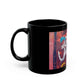 OM Symbol Black Ceramic Mug — Vintage Red Sanskrit Prayer Design (11oz/15oz)