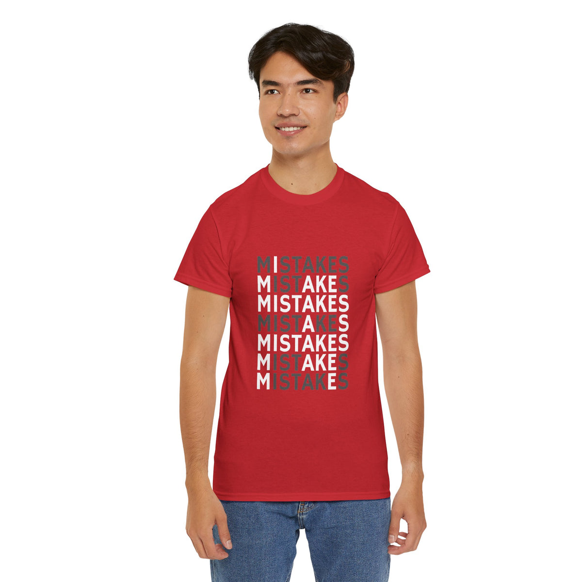 Mistakes Repeat Graphic Tee — Black Typographic T-Shirt