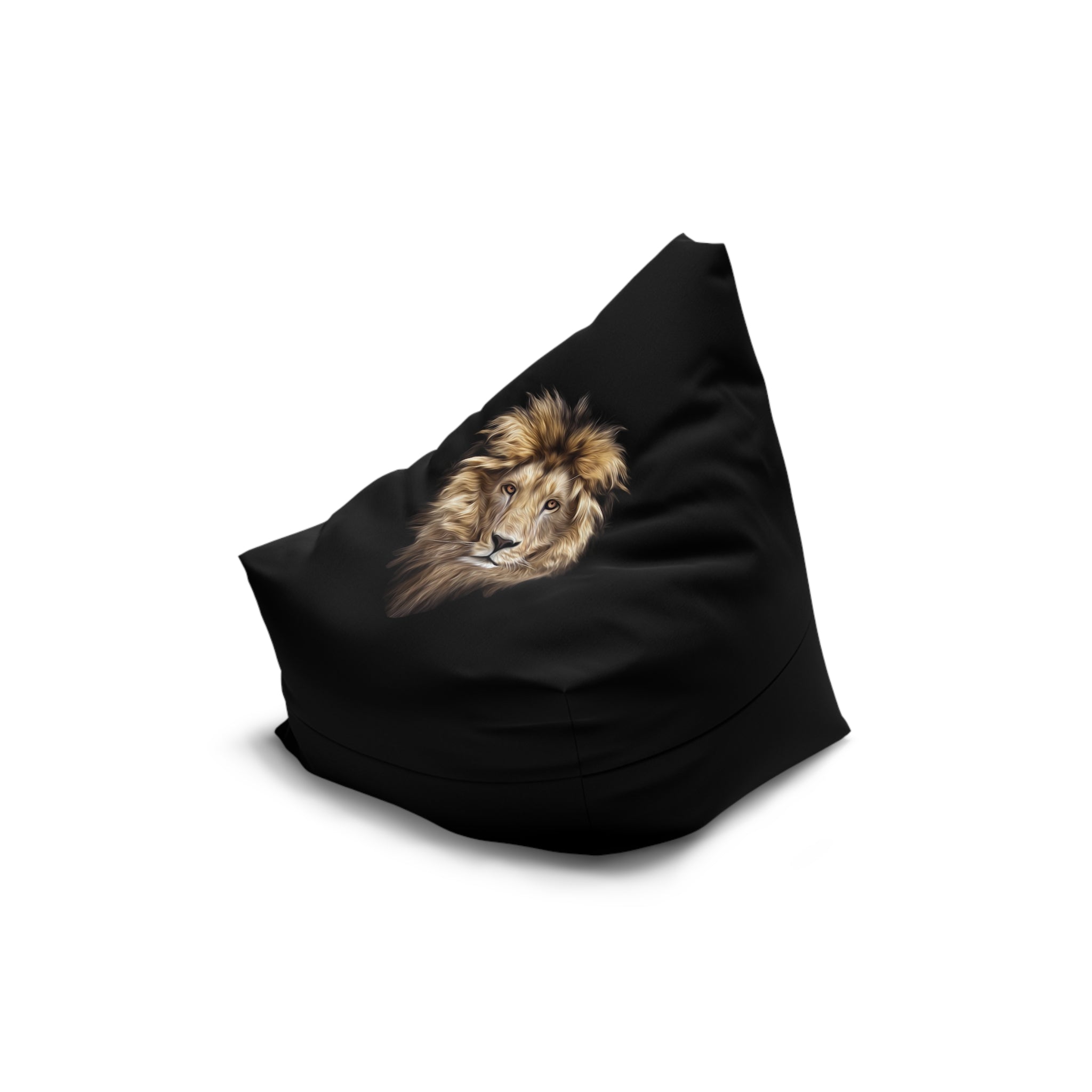 Lion Face Bean Bag Cover — Wild Safari Accent for Kids' Room & Living Space