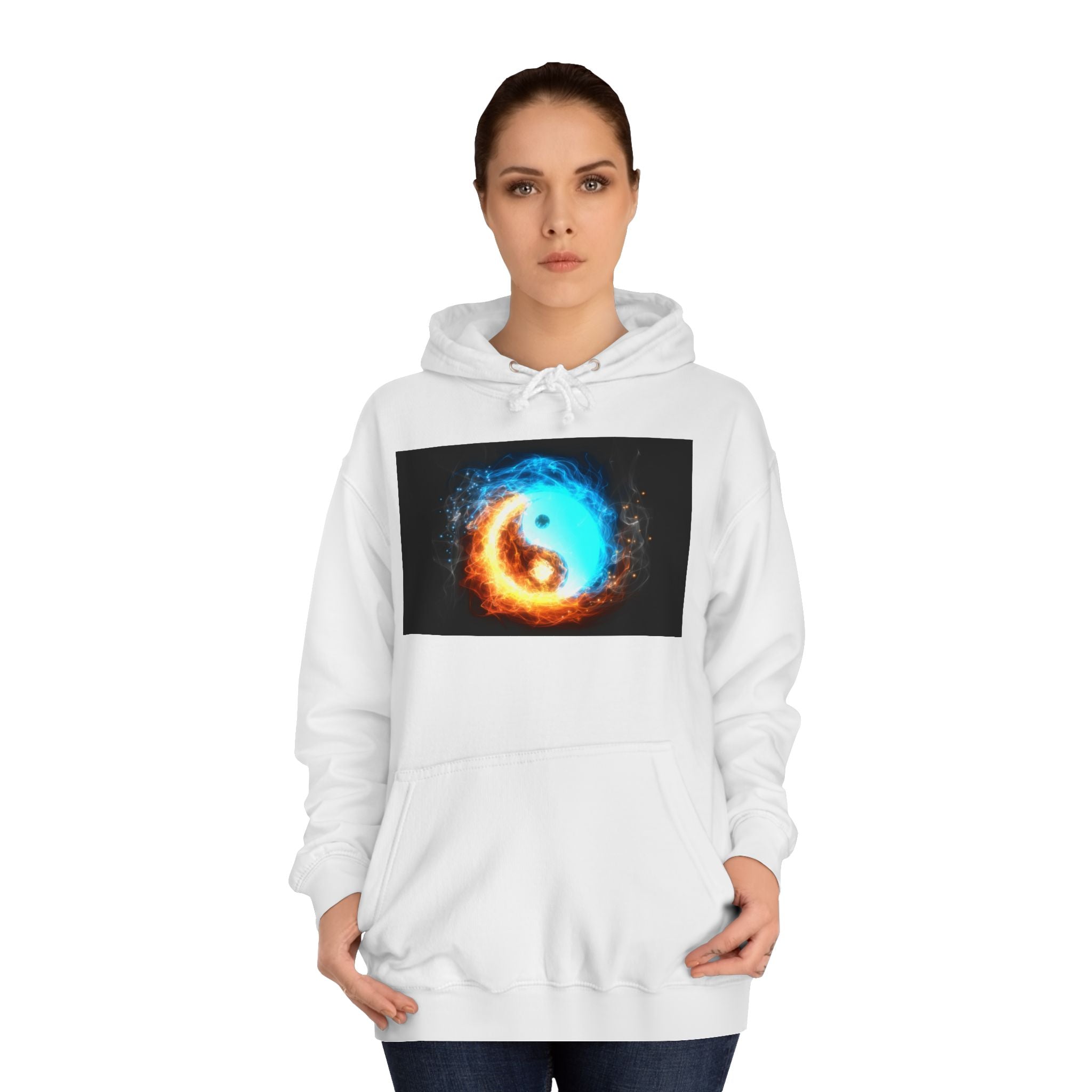 Ying Yang, Elements, Zen, Hooded Sweatshirt, Unisex, Men, Women, Cotton, Gift, Mindfulness, Motivation, Inspiration