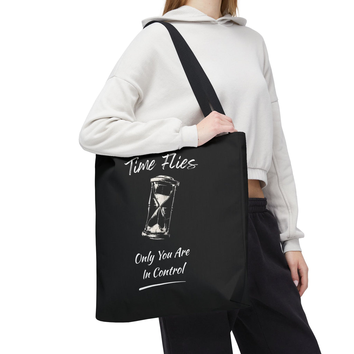 Time Flies Motivational Tote Bag