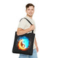 Fire and Ice Yin Yang Tote Bag