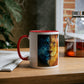 Lion Fire and Water Design Mug, Two-Tone, 11oz - Conscience Garment