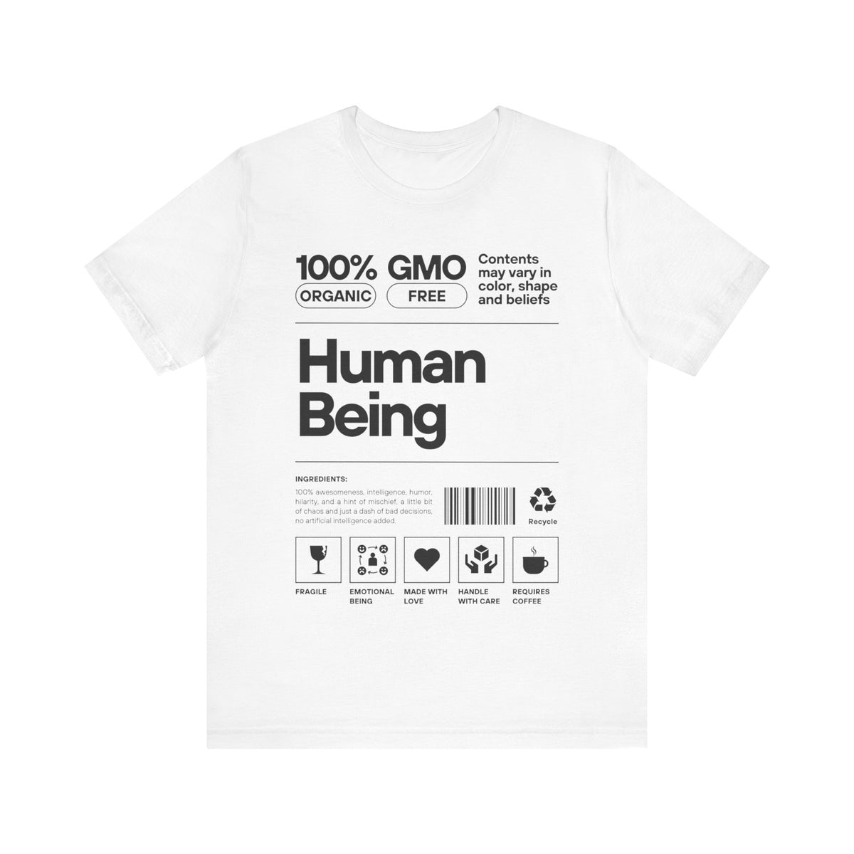 Funny Unisex Tee - Human Product Overview Design - Conscience Garment