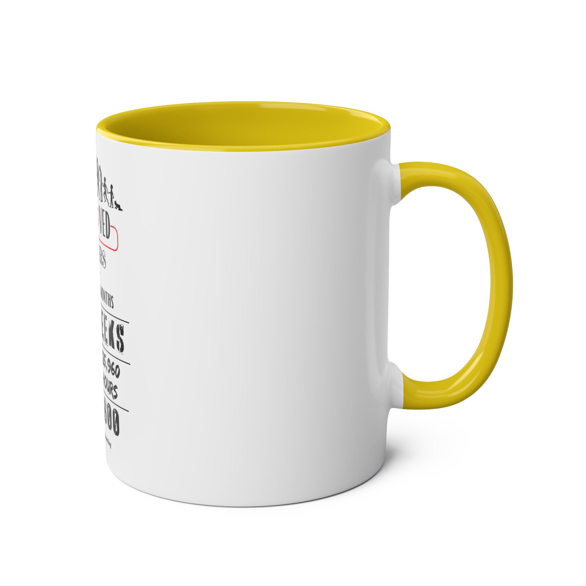 Happy 60th Birthday Gift, Mugs, 2 tone, Boys, Girls, Men, Women, Funny, Age, Facts, Years, Months, Weeks, Days, Hours, Minutes