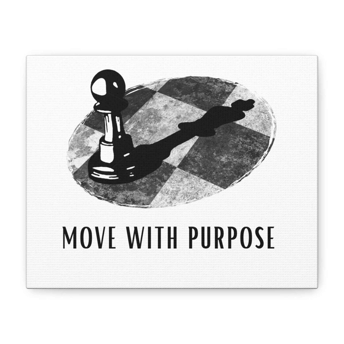 Move With Purpose Canvas Wall Art — Motivational Chess Pawn Print