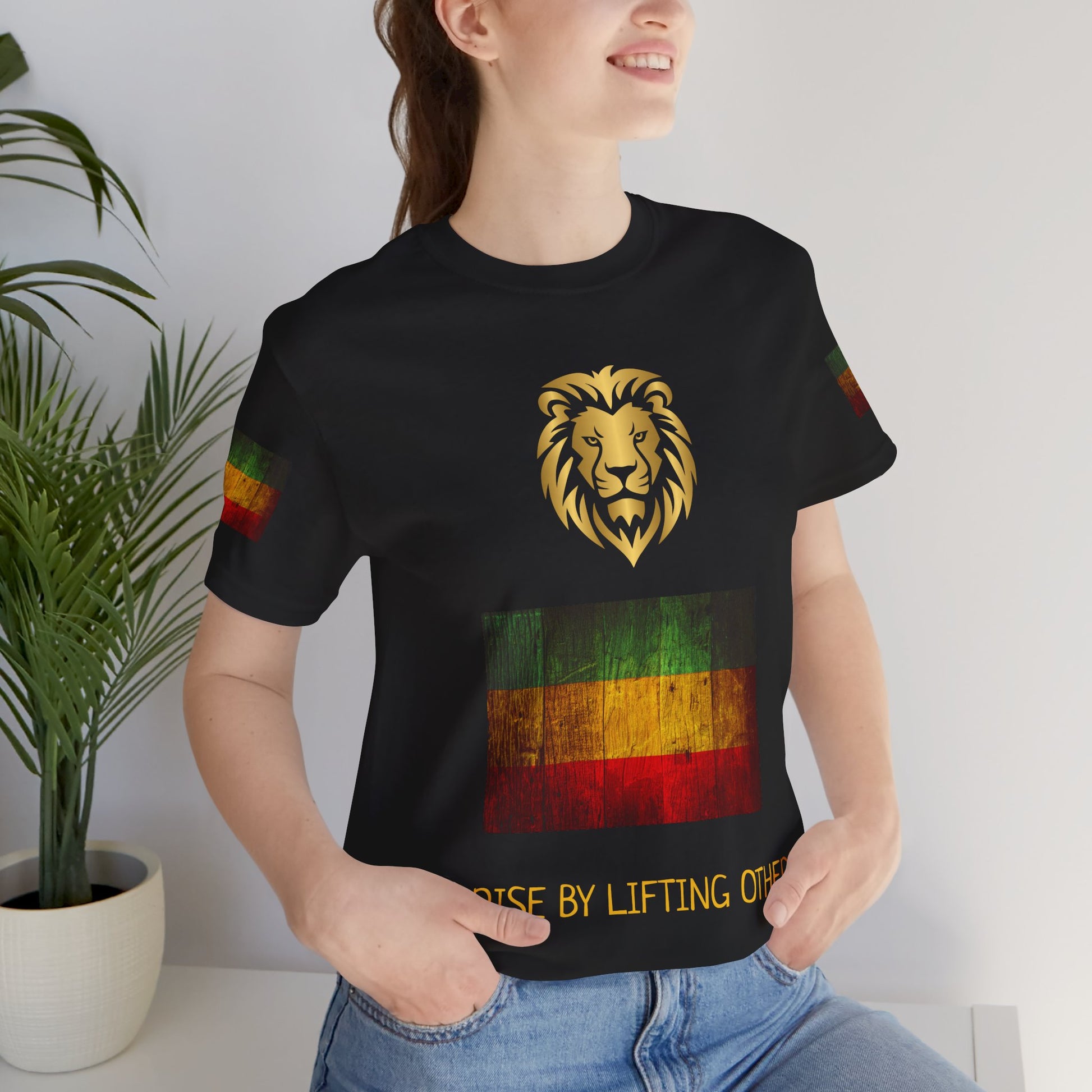 We rise by lifting others, Reggae Love Unisex T-shirt, Celebrate Unity, Peace, Culture, Music, Africa, Jamaica, Gift for Music Lovers, Festivals, and Holidays - Conscience Garment