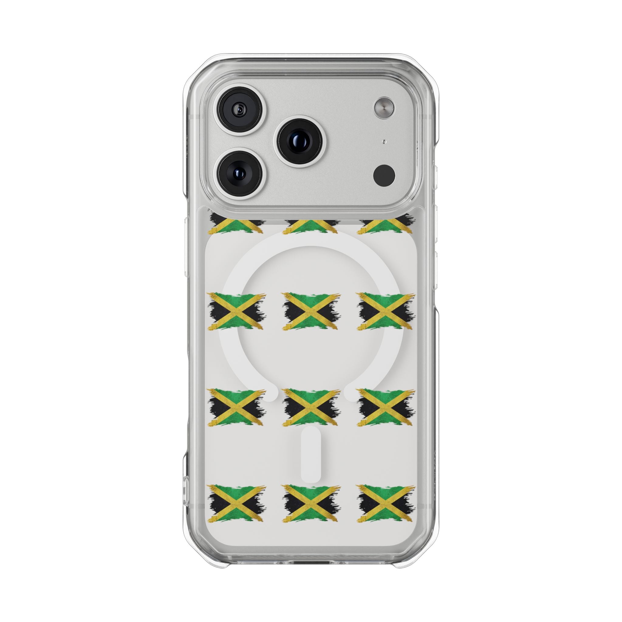 Jamaica Flag Clear Magnetic Phone Case — MagSafe Compatible