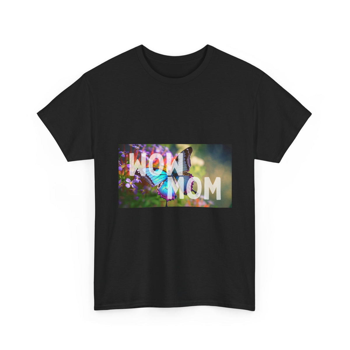 Wow Mom T-Shirt — Floral Butterfly 'WOW MOM' Graphic Tee for Mother's Day - Conscience Garment