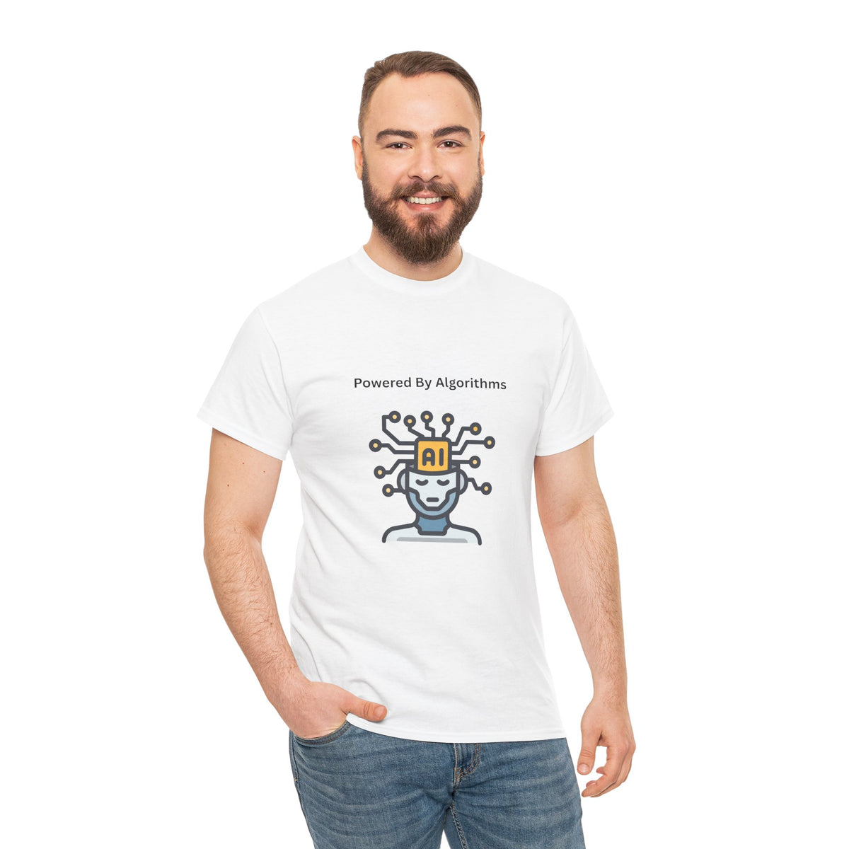 AI Powered Graphic Tee, Casual Wear, Gift for Tech Lovers, Unisex Cotton Shirt, Geeky T-Shirt, Birthday Present - Conscience Garment
