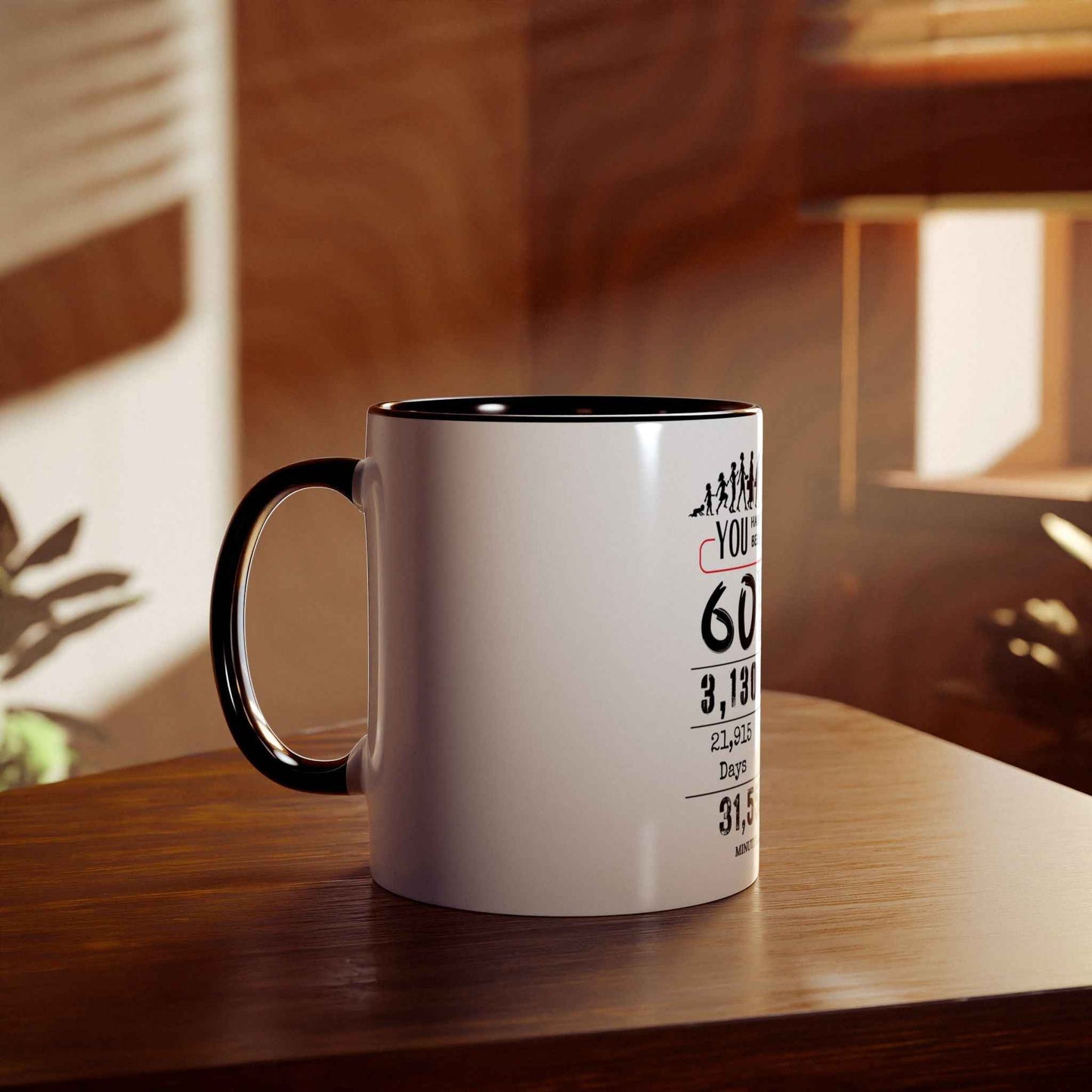 60th Birthday Two-Tone Coffee Mug, 11oz
