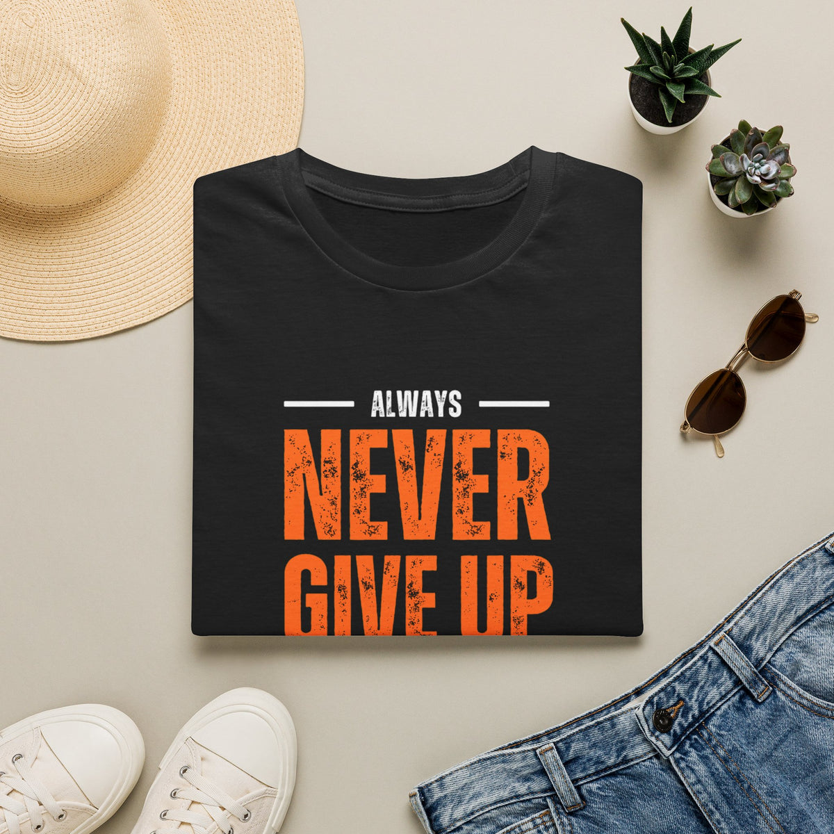 Never Give Up Stay Strong T-Shirt — Motivational Inspirational Tee