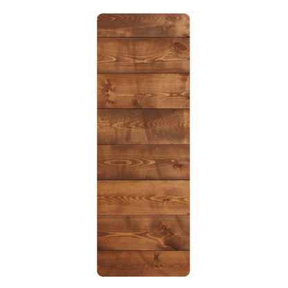 Wood Plank Rubber Yoga Mat — Non‑Slip Rustic Floor Print