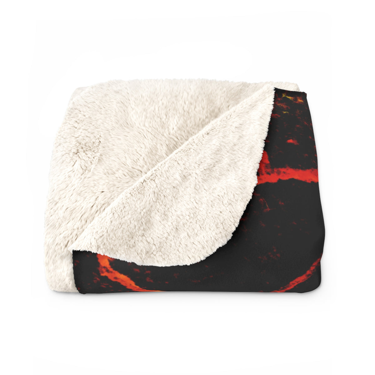 Lava Crackle Sherpa Blanket – Volcanic Noir Fleece Throw