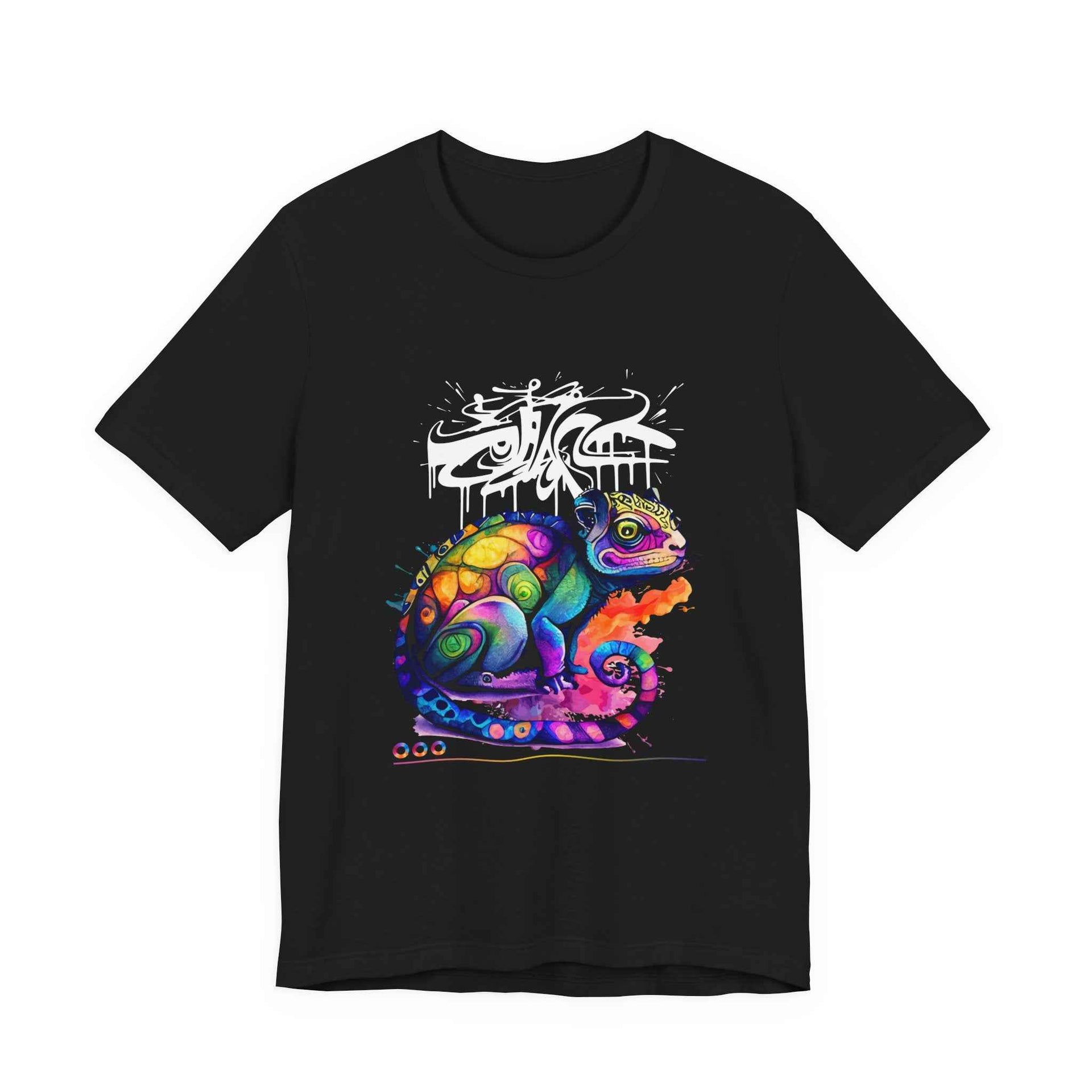 Chameleon Prism T‑Shirt — Colorful Psychedelic Lizard Graphic T-Shirt