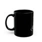 Funny "I'm Fine" Black Mug — Thumbs Up Drowning Illustration (11oz, 15oz)