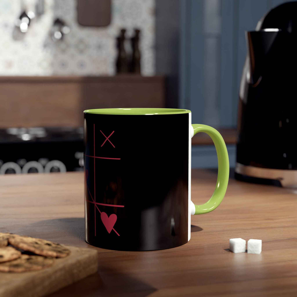 Hearts and Crosses Coffee Mug,  11oz