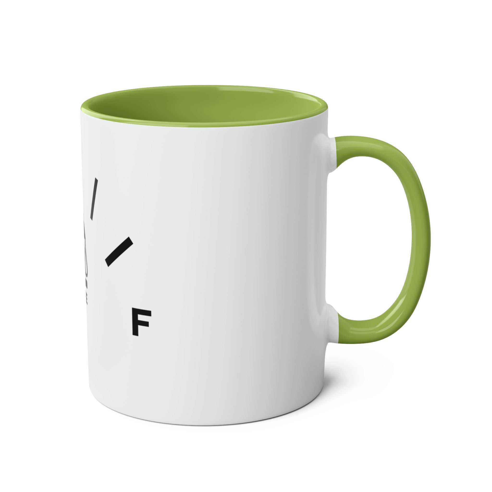 Funny Two-Tone Coffee Mug with Fuel Coffee Gauge Design