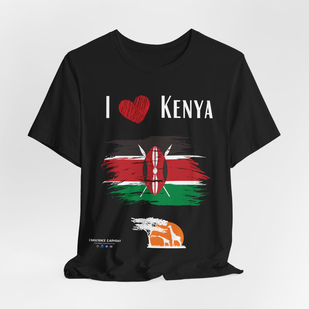 Kenya Love Unisex Jersey Tee - Celebrate Your Heritage! - Conscience Garment