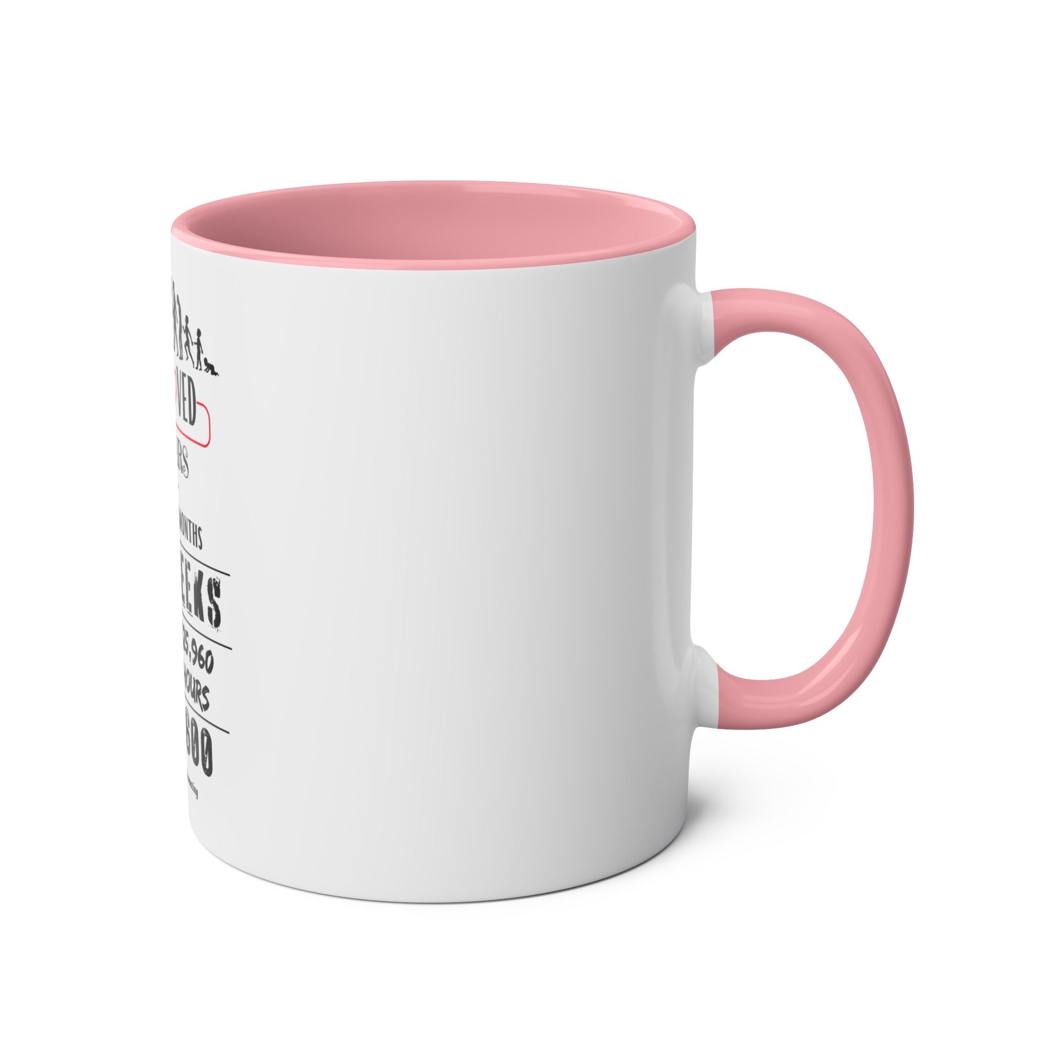 Happy 60th Birthday Gift, Mugs, 2 tone, Boys, Girls, Men, Women, Funny, Age, Facts, Years, Months, Weeks, Days, Hours, Minutes