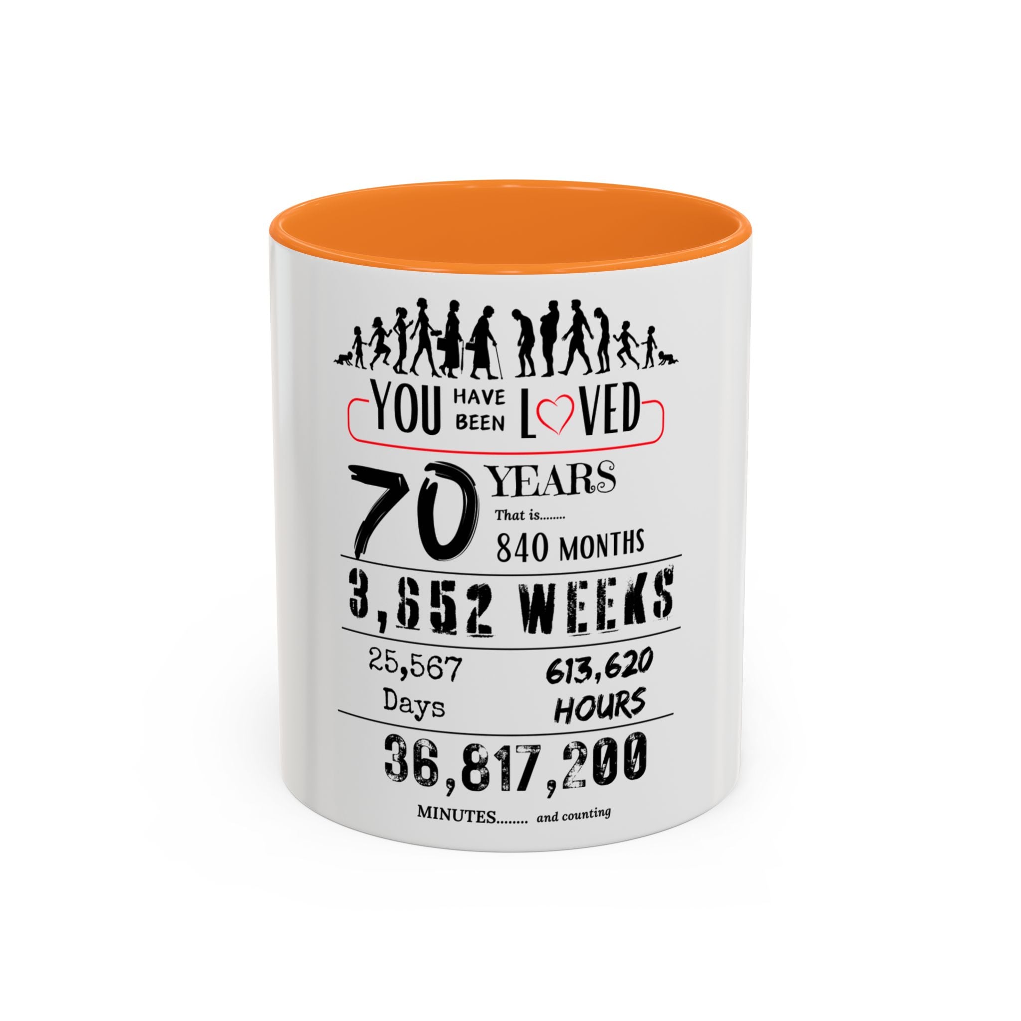 70th Birthday Two-Tone Coffee Mug, 11oz (US)