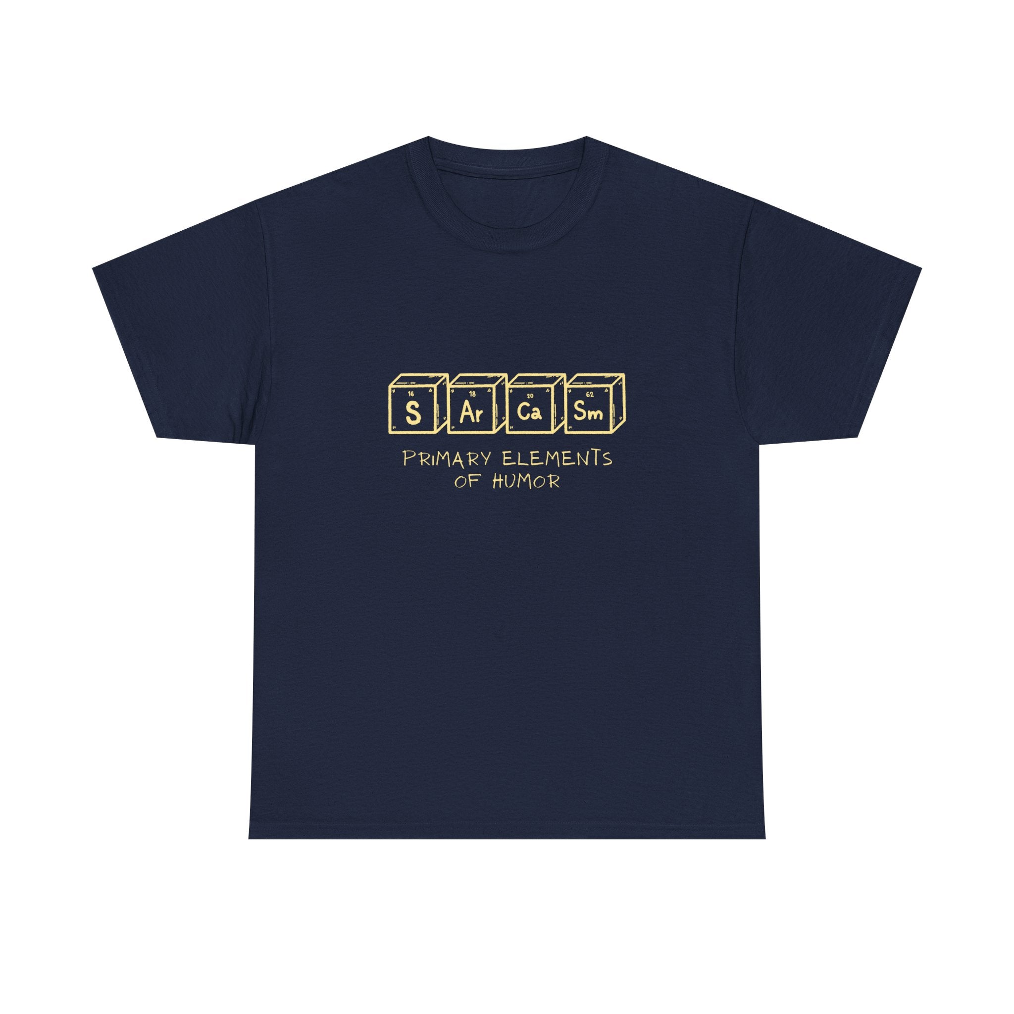 Sarcasm Blocks T-Shirt — “Sarcasm: Primary Elements of Humor” Retro Graphic Tee - Conscience Garment