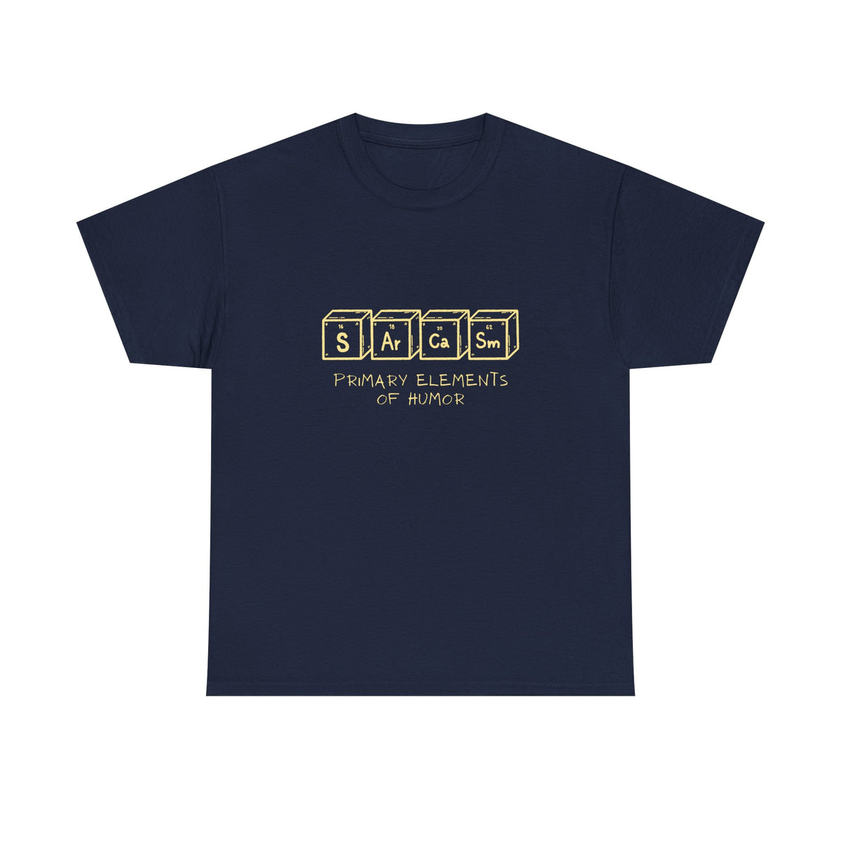 Sarcasm Blocks T-Shirt — “Sarcasm: Primary Elements of Humor” Retro Graphic Tee - Conscience Garment