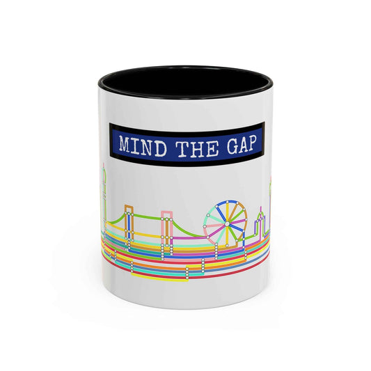 Mind the Gap Coffee Mug — Colorful City Skyline Accent Mug (11/15oz)