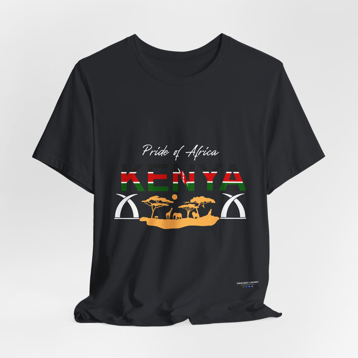 Pride of Africa Kenya T-Shirt | Unisex Short Sleeve Tee for Travelers and Culture Enthusiasts - Conscience Garment