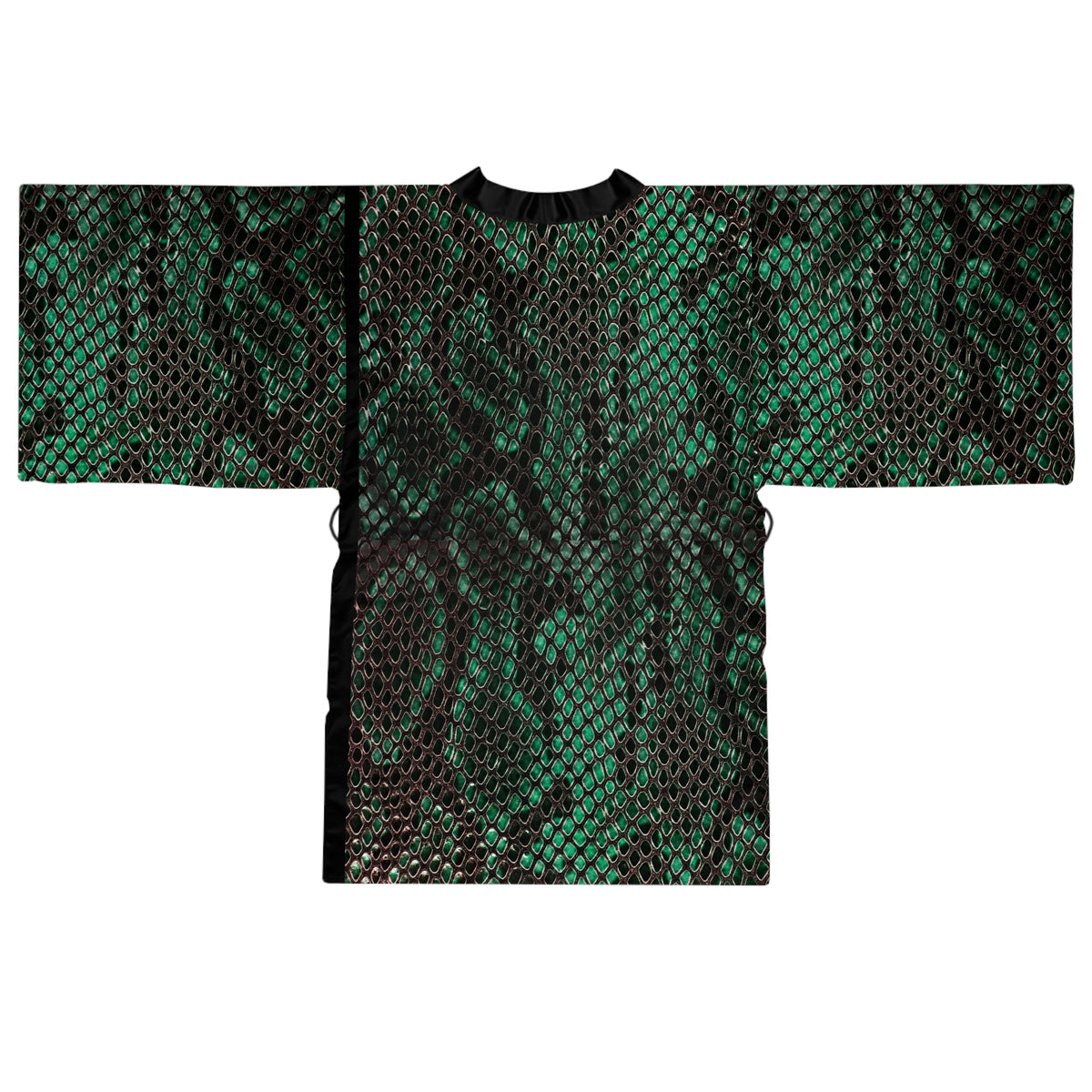 Green Snake Skin Kimono Robe – Long Sleeve - Gift