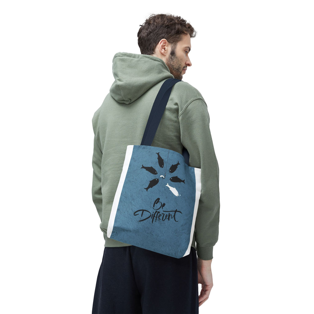 Be Different Whale Tote Bag — Inspirational Ocean Animal Canvas Tote