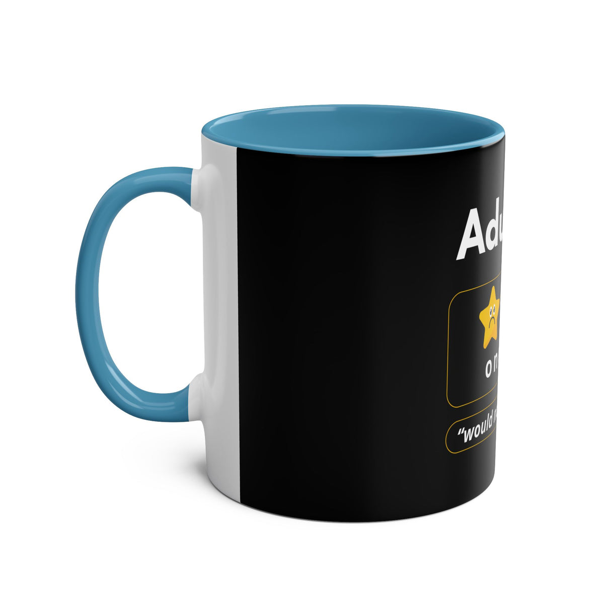 Funny Two-Tone Coffee Mug - 'Adulting: One Star' 11oz - Perfect Gift for Millennials - Conscience Garment