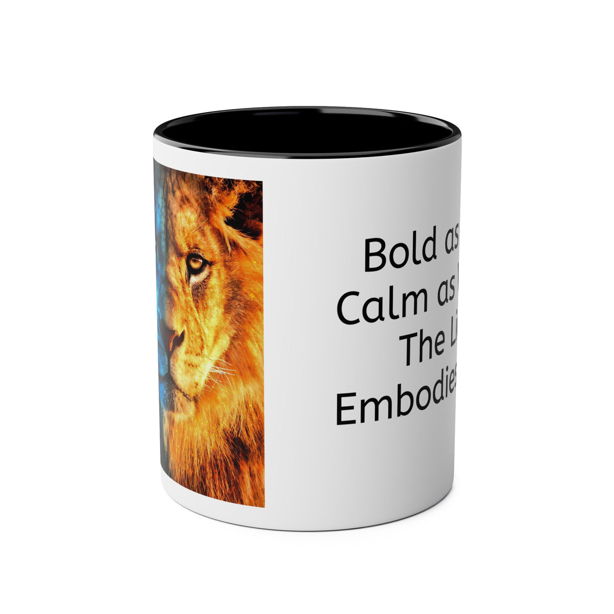 Lion Fire and Water Design Mug, Two-Tone, 11oz - Conscience Garment