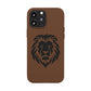 Engraved PU Leather Phone Case — Embossed Lion Design