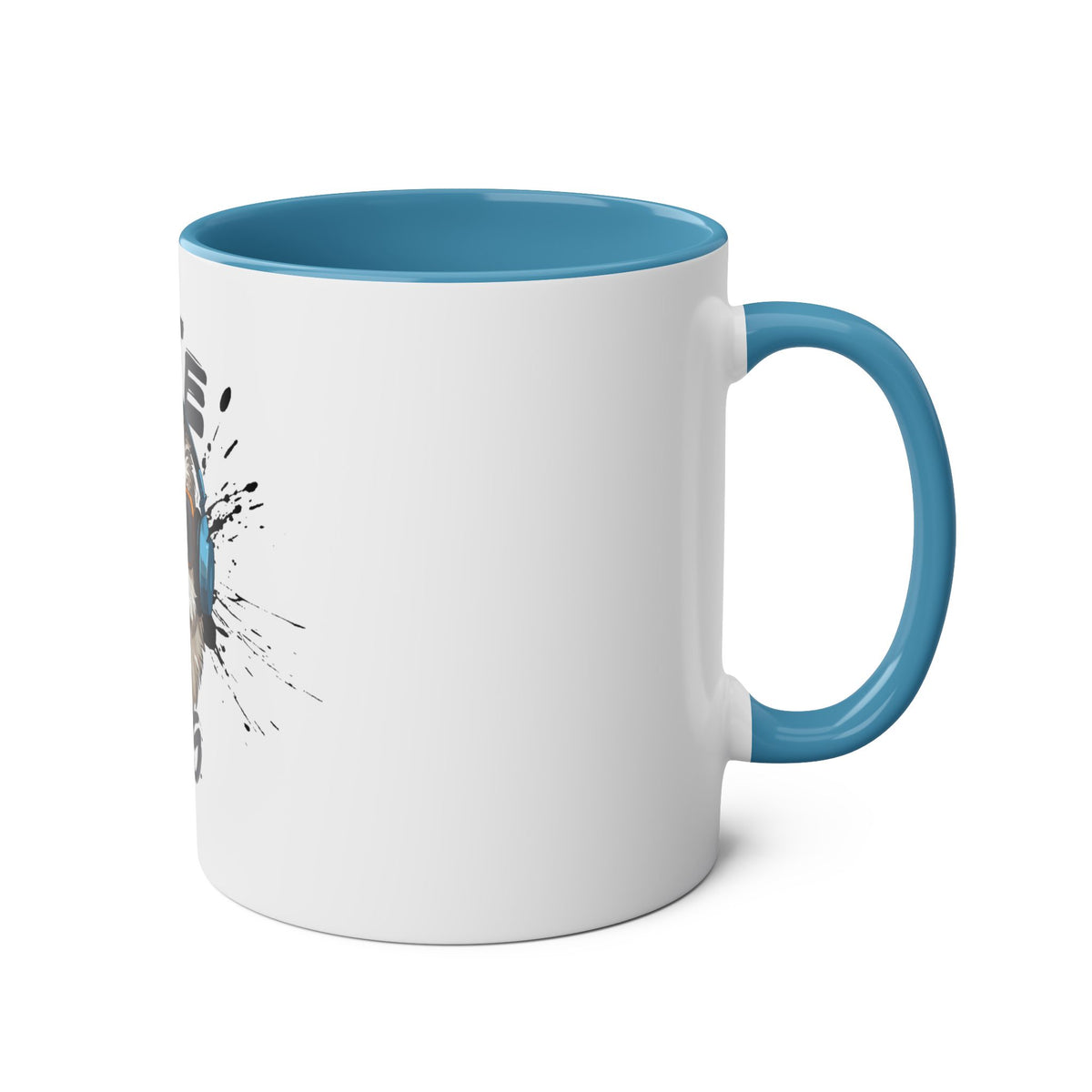 Cute Dog with Headphones Mug, Two-tone, 11oz - Conscience Garment