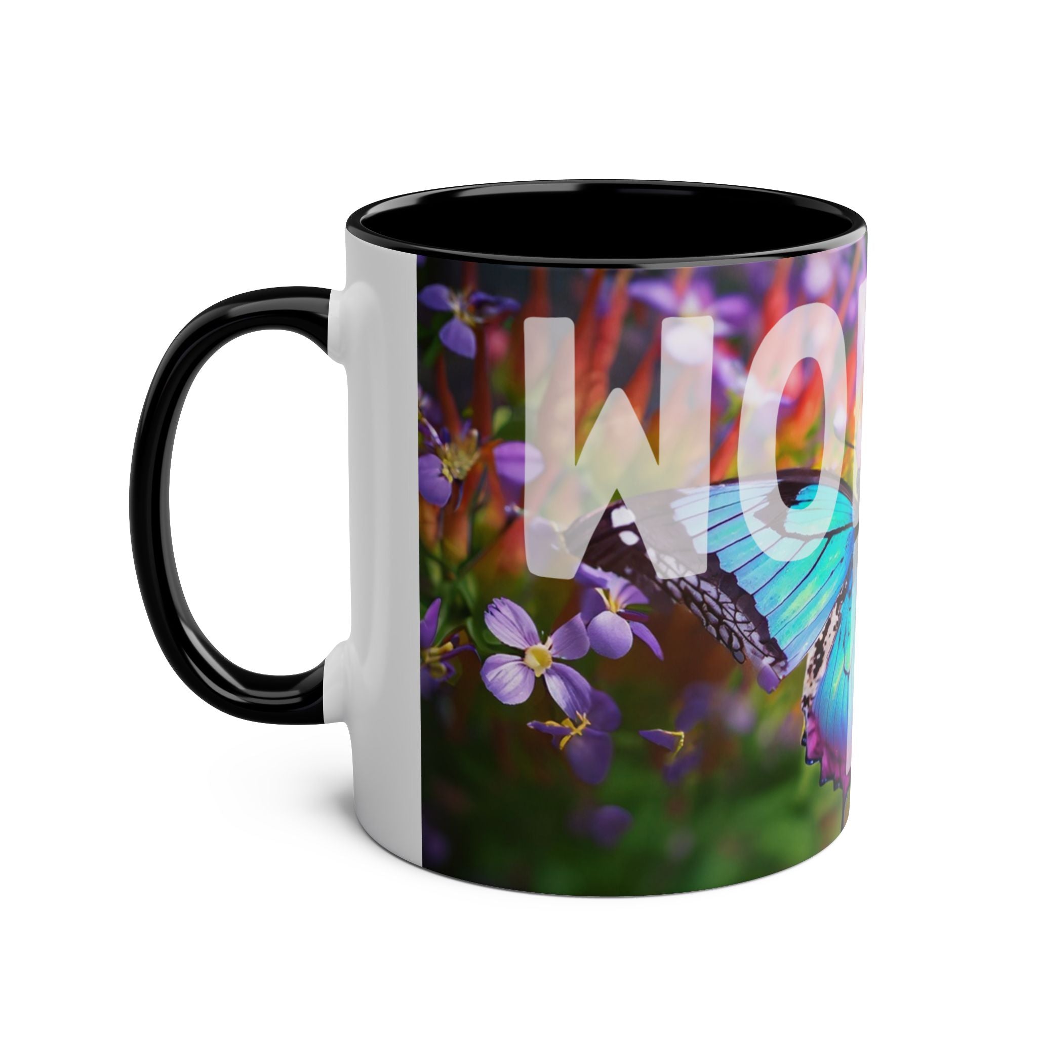 Mom Wow Two-Tone Coffee Mug, Birthday Gift, Mothers Day, 7 Colors