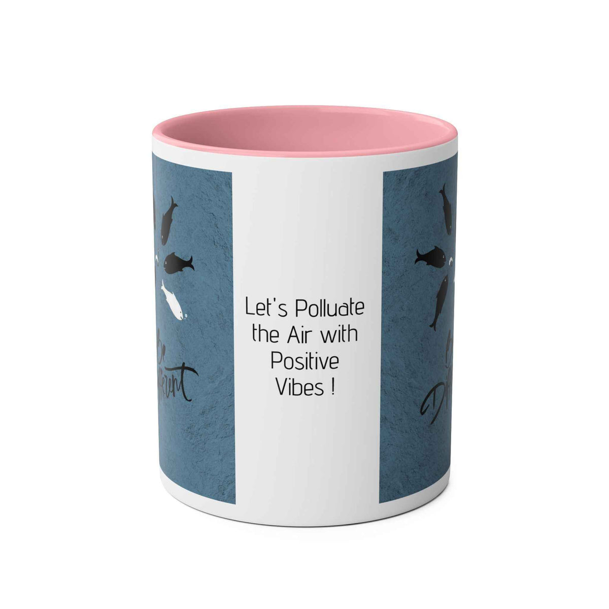 Motivational Two-Tone Mug - Be Different Design, 11oz