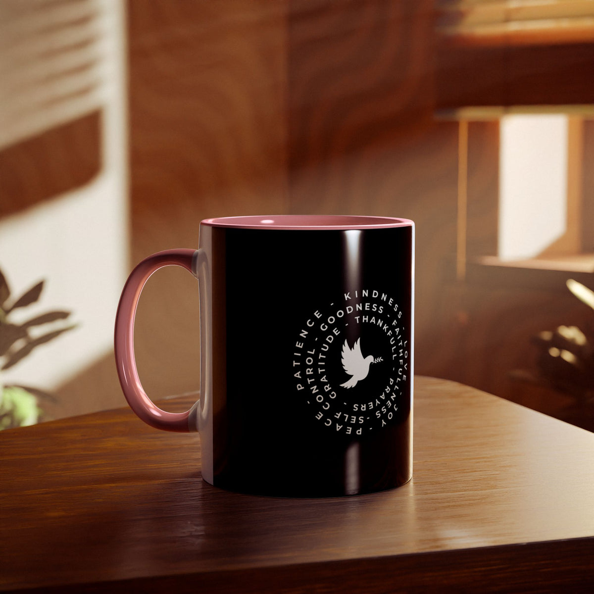 Mug with Dove and Harmony & meanigful words - Conscience Garment