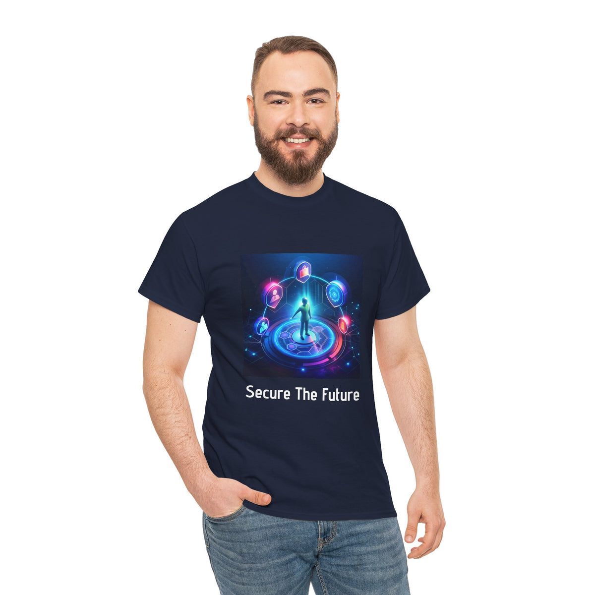 T-Shirt — "Secure The Future" Cybersecurity Futuristic Graphic Tee - Conscience Garment