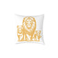 Lion Family Decorative Pillow – Golden Lion & Cubs Square Throw Pillow