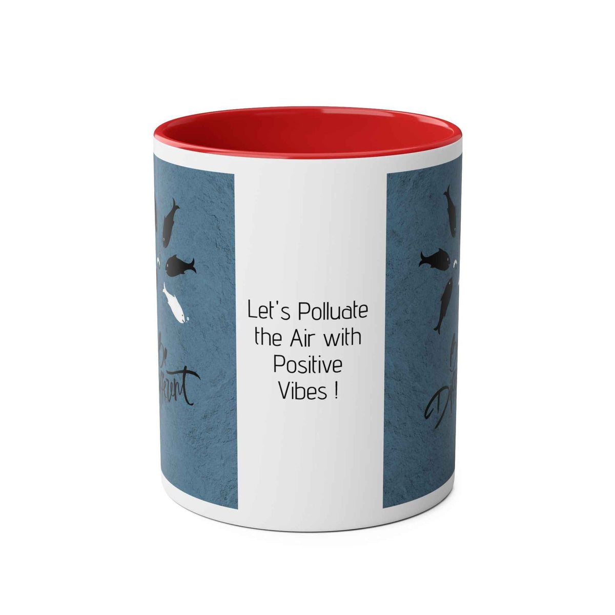 Motivational Two-Tone Mug - Be Different Design, 11oz