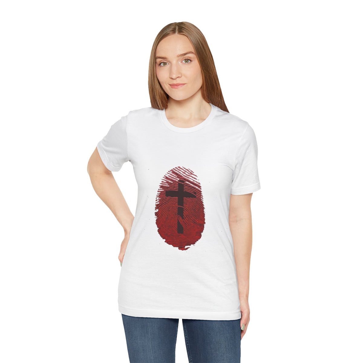 Cross with Thumbrprint T-shirt - Conscience Garment