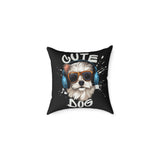 Cute Dog Headphones Square Pillow — Cool Sunglasses Pet Decor