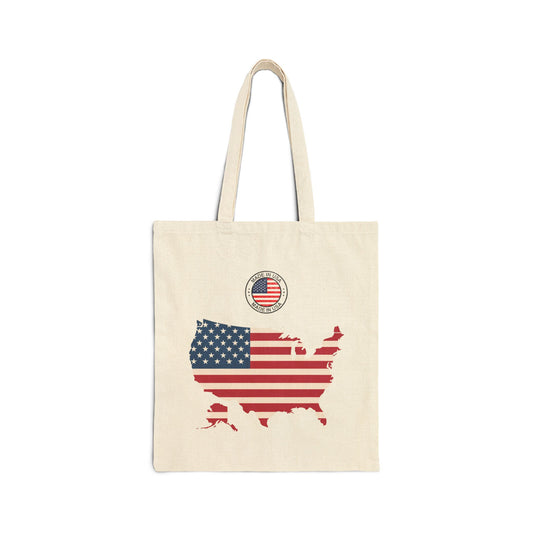 Canvas Tote Bag, Double Sided USA Tote Bag, Gift, Reusable Shopping Bag, Patriotic Tote, American Flag Tote Bag, Eco-Friendly - Conscience Garment